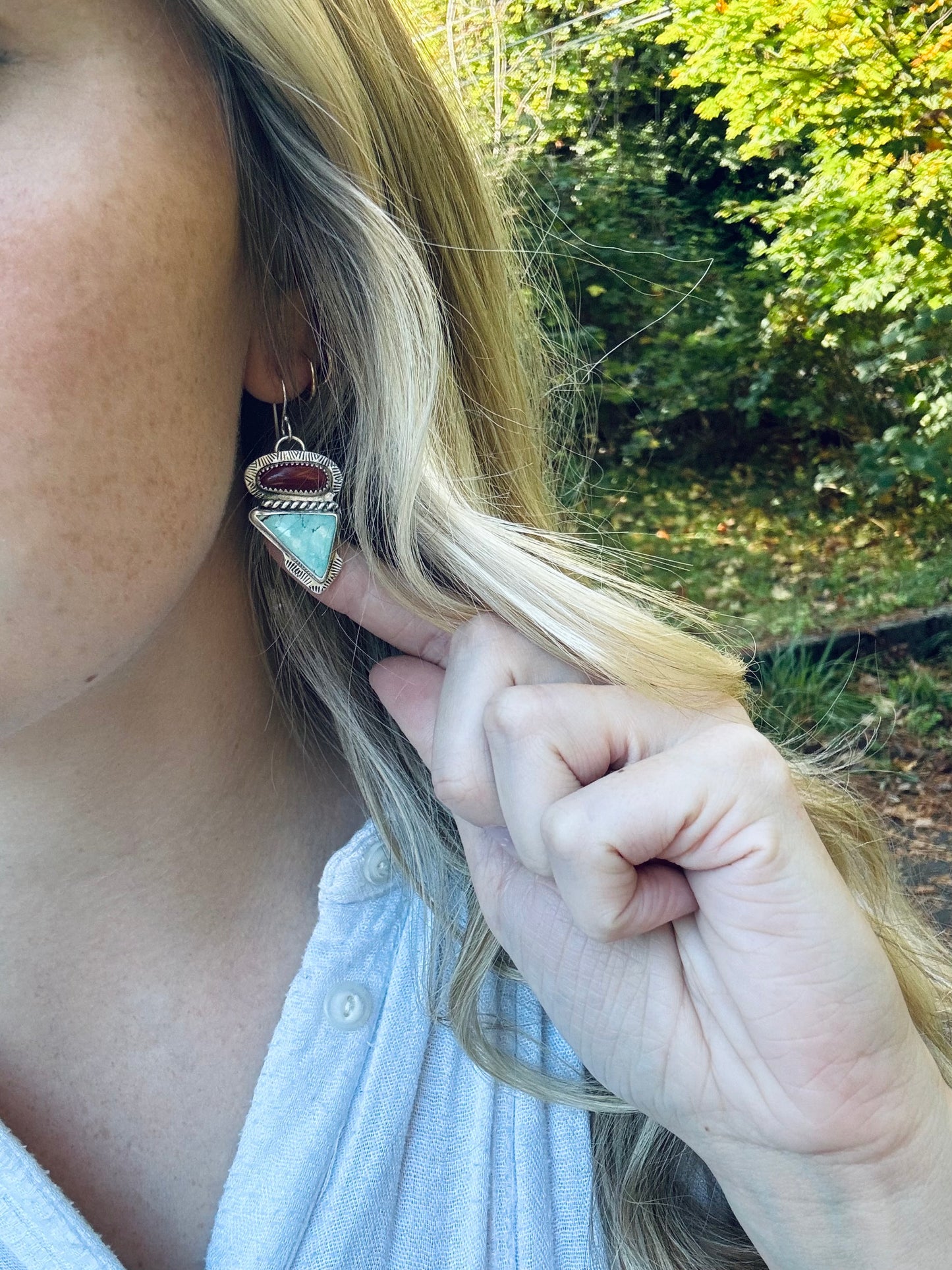 Rosarita and Turquoise Earrings