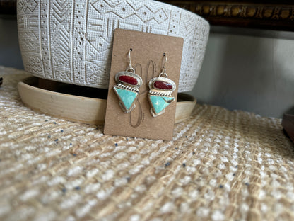 Rosarita and Turquoise Earrings