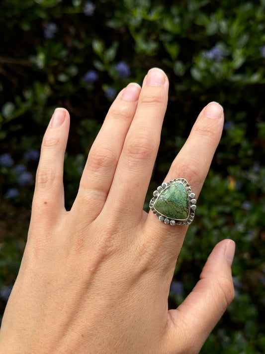 Green Triangle Turquoise Ring