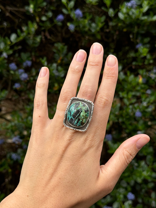 Funky Shadowbox Turquoise Statement Ring