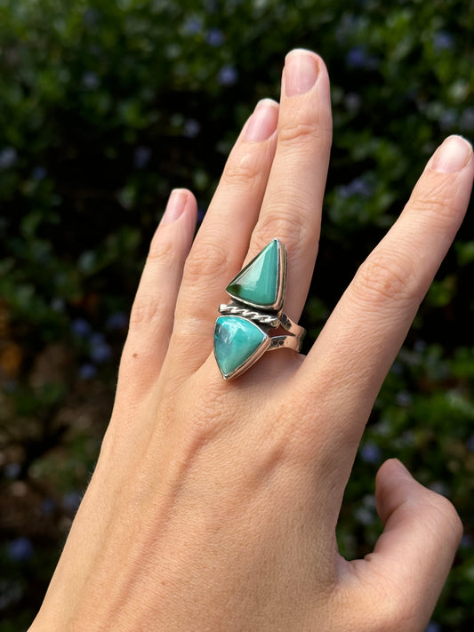 Double Stone Turquoise Ring