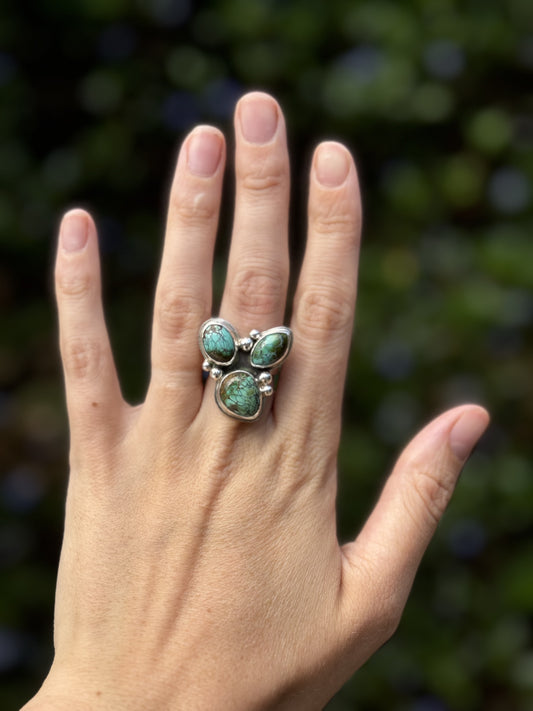 Triple Stone Turquoise Ring