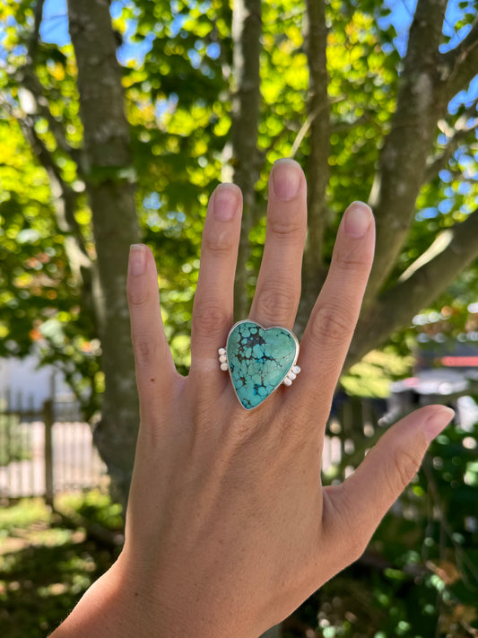 Big Ol' Chunky Turquoise Heart Ring