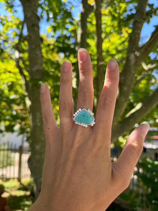 Abstract Freeform Turquoise Ring